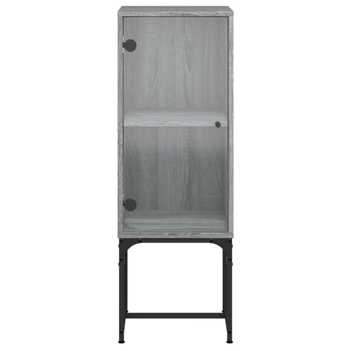 Mobile a Muro con Anta in Vetro Grigio Sonoma 35x37x100 cm 836558