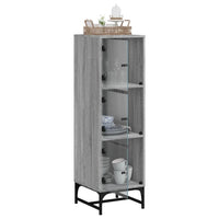 Credenza con Ante in Vetro Grigio Sonoma 35x37x120 cm 836565