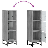 Credenza con Ante in Vetro Grigio Sonoma 35x37x120 cm 836565