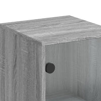 Credenza con Ante in Vetro Grigio Sonoma 35x37x120 cm 836565