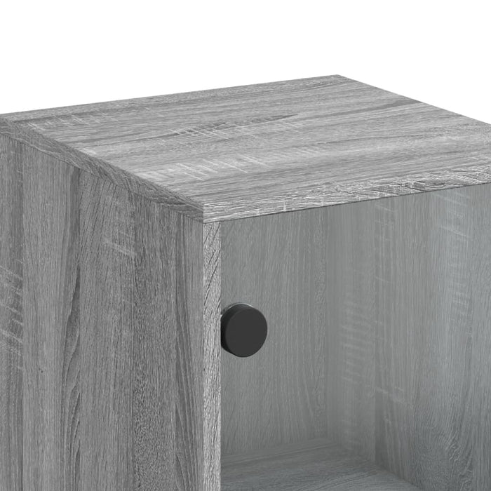 Credenza con Ante in Vetro Grigio Sonoma 35x37x120 cm 836565