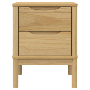 Comodino-Tavolino da notte FLORO Marrone Cera 45x39x57 cm Legno di Pino