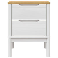 Comodino FLORO Bianco 45x39x57 cm in Legno Massello di Pino 374003