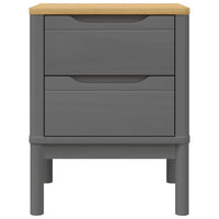 Comodino FLORO Grigio 45x39x57 cm in Legno Massello di Pino 374004