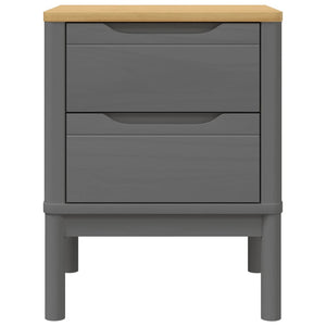 Comodino FLORO Grigio 45x39x57 cm in Legno Massello di Pino 374004
