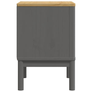 Comodino FLORO Grigio 45x39x57 cm in Legno Massello di Pino
