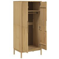 Armadio FLORO Marrone Cera 77x53x171 cm Legno Massello di Pino