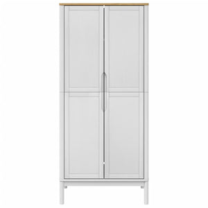 Armadio FLORO Bianco 77x53x171 cm in Legno Massello di Pino