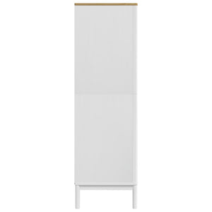 Armadio FLORO Bianco 77x53x171 cm in Legno Massello di Pino