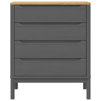 Cassettiera FLORO Grigia in Legno Massello di Pino 374010