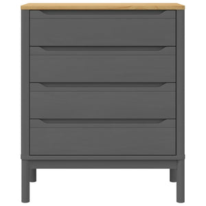 Cassettiera FLORO Grigia in Legno Massello di Pino 374010