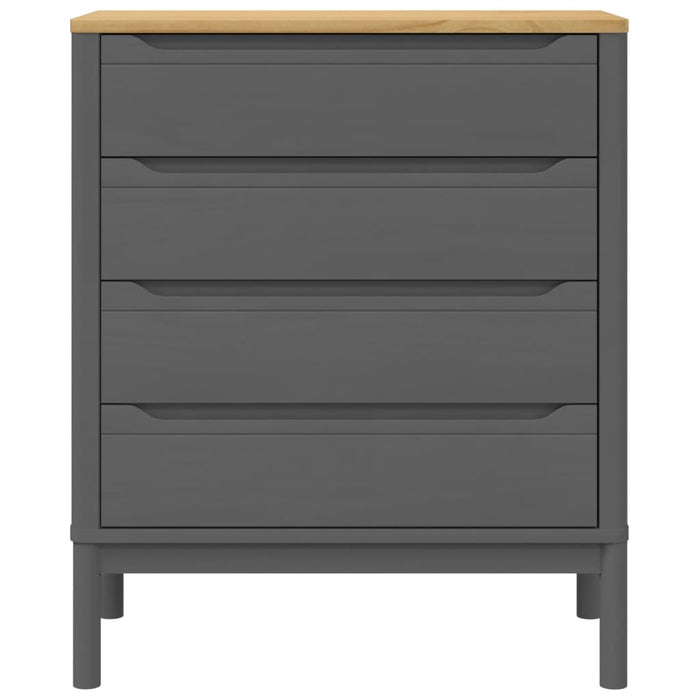 Cassettiera FLORO Grigia in Legno Massello di Pino 374010