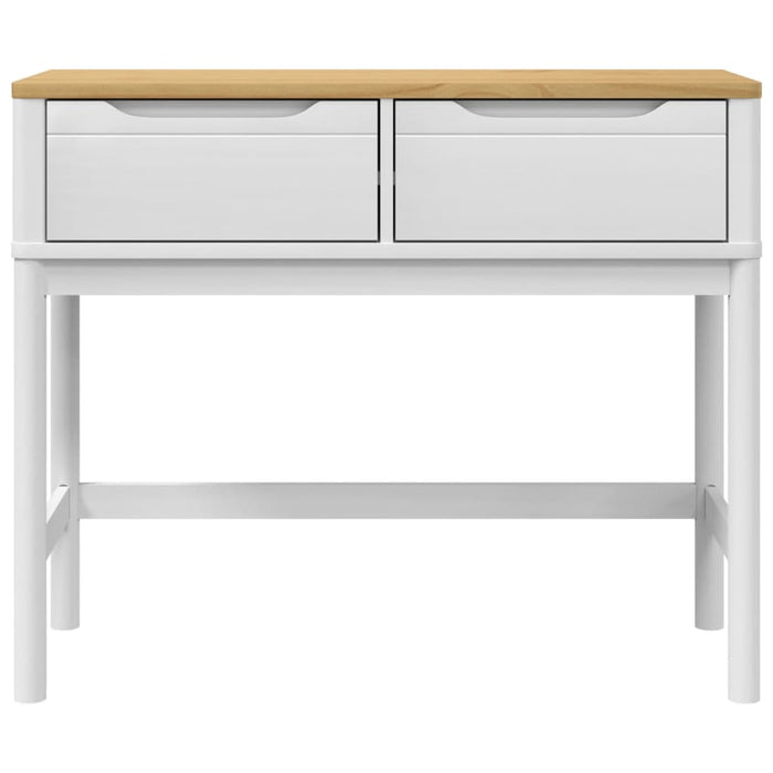 Tavolo Consolle FLORO Bianco 89,5x36,5x73cm Legno Massello Pino