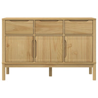 Buffet credenza cassettiera armadio mobile contenitore organizer cucina soggiorno salotto finitura a cera 114 x 43 x 74 cm legno di pino massello marrone 02_0031758