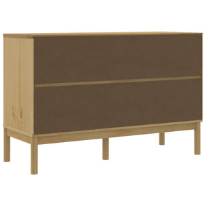 Buffet credenza cassettiera armadio mobile contenitore organizer cucina soggiorno salotto finitura a cera 114 x 43 x 74 cm legno di pino massello marrone 02_0031758
