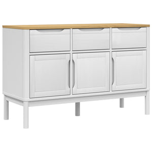 Credenza FLORO Bianca 114x43x74 cm in Legno Massello di Pinocod mxl 93356
