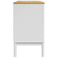 Credenza FLORO Bianca 114x43x74 cm in Legno Massello di Pino 374024