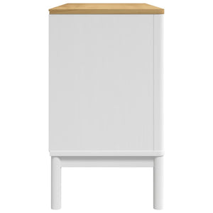 Credenza FLORO Bianca 114x43x74 cm in Legno Massello di Pino 374024