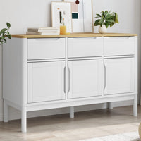 Credenza FLORO Bianca 114x43x74 cm in Legno Massello di Pinocod mxl 93356