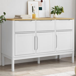 Credenza FLORO Bianca 114x43x74 cm in Legno Massello di Pinocod mxl 93356