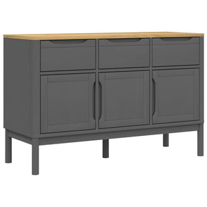 Credenza FLORO Grigia 114x43x74 cm in Legno Massello di Pino 374025