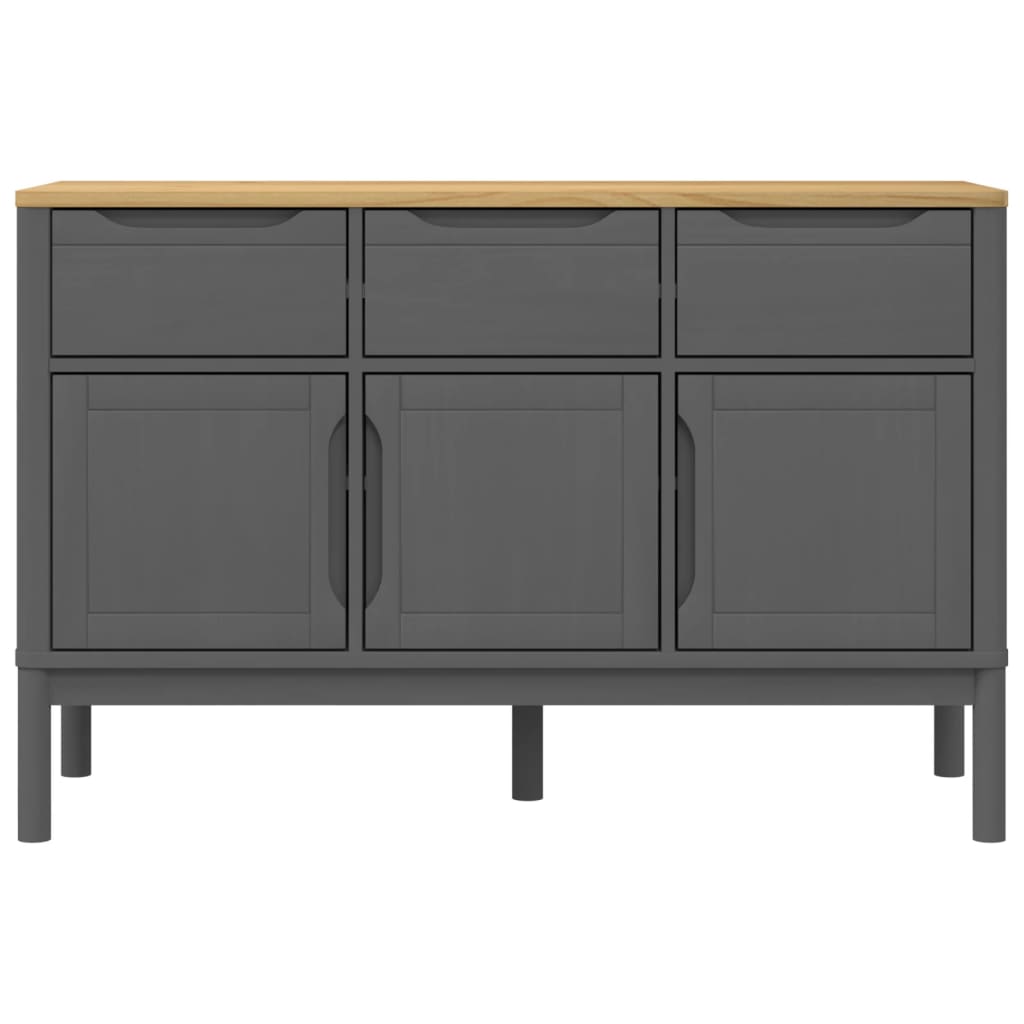 Credenza FLORO Grigia 114x43x74 cm in Legno Massello di Pino 374025