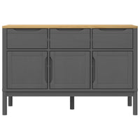 Credenza FLORO Grigia 114x43x74 cm in Legno Massello di Pino 374025