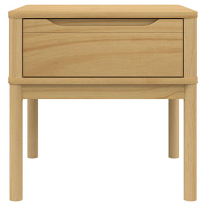 Tavolo per Lampada FLORO 55x55x54 cm Marrone Cera Legno di Pino 374026