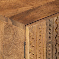 Comodino 40x30x50 cm in Legno Massello di Mango e Ferro 371994