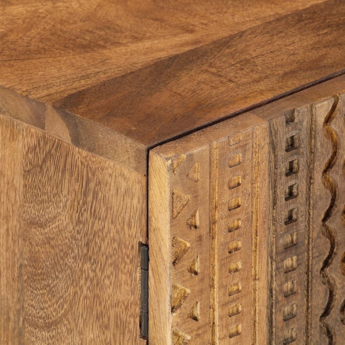 Comodino 40x30x50 cm in Legno Massello di Mango e Ferro 371994