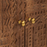 Credenza-Buffet-Armadio da cucina 55x30x76 cm in Legno Massello di Mango e Ferro 893147