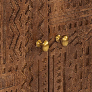 Credenza-Buffet-Armadio da cucina 55x30x76 cm in Legno Massello di Mango e Ferro 893147