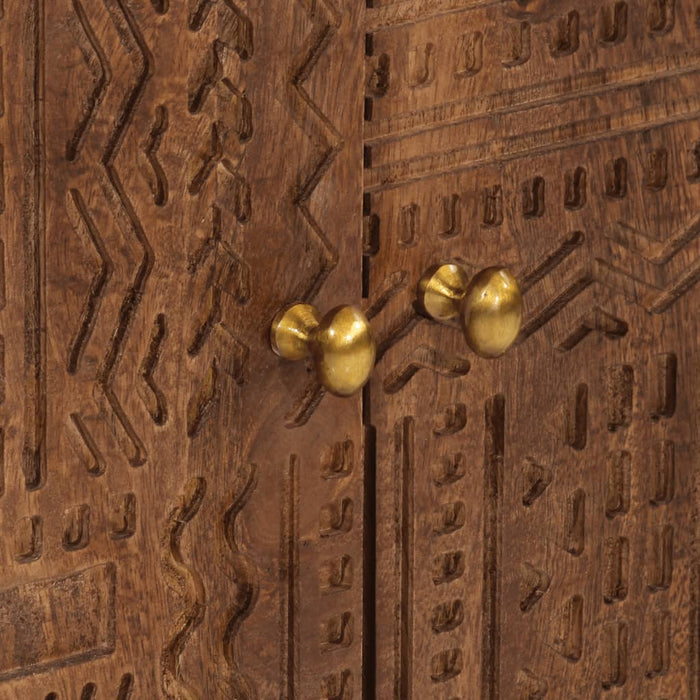 Credenza-Buffet-Armadio da cucina 55x30x76 cm in Legno Massello di Mango e Ferro 893147