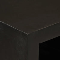 Credenza-Buffet-Armadio da cucina Nera 55x30x76 cm in Legno Massello di Mango e Ferro 813837