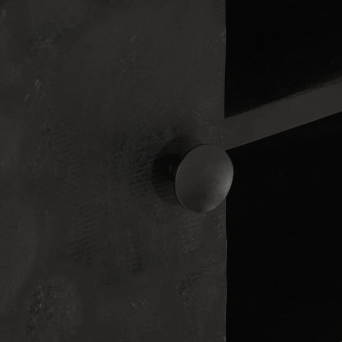 Mobile TV Nero 110x30x40 cm in Legno Massello di Mango e Ferro 372007