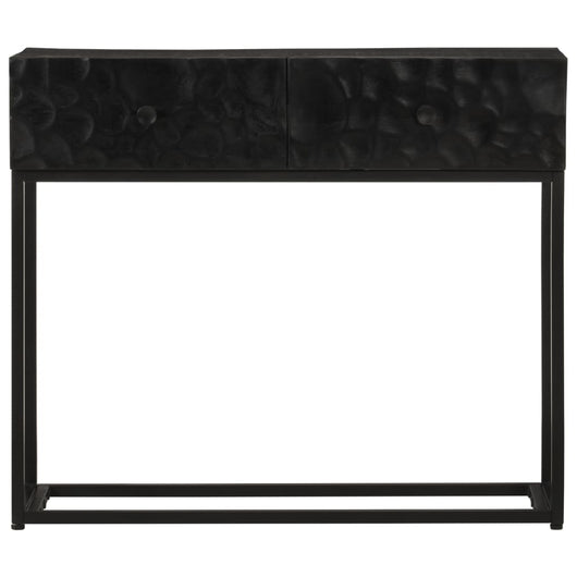 Tavolo Consolle Nero 90x30x76cm Legno Massello di Mango e Ferro 372008