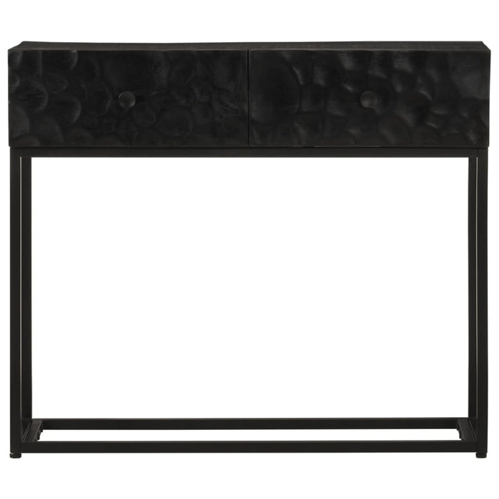 Tavolo Consolle Nero 90x30x76cm Legno Massello di Mango e Ferro 372008
