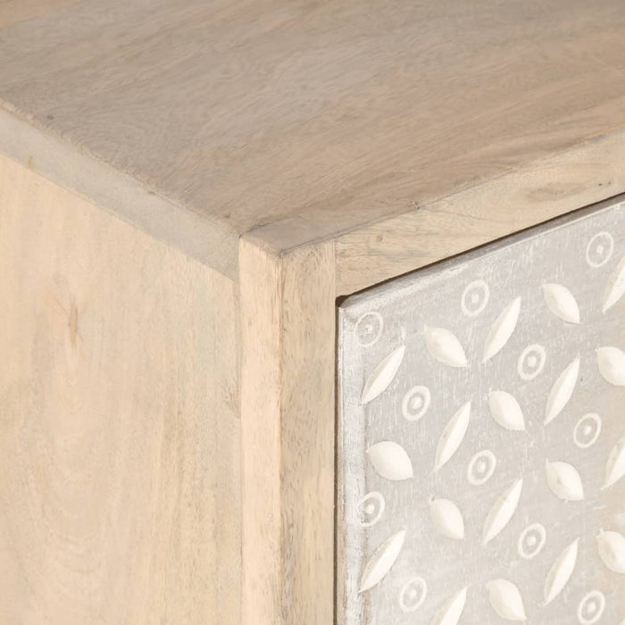 Comodino 40x30x50 cm in Legno Massello di Mango e Ferro 372009