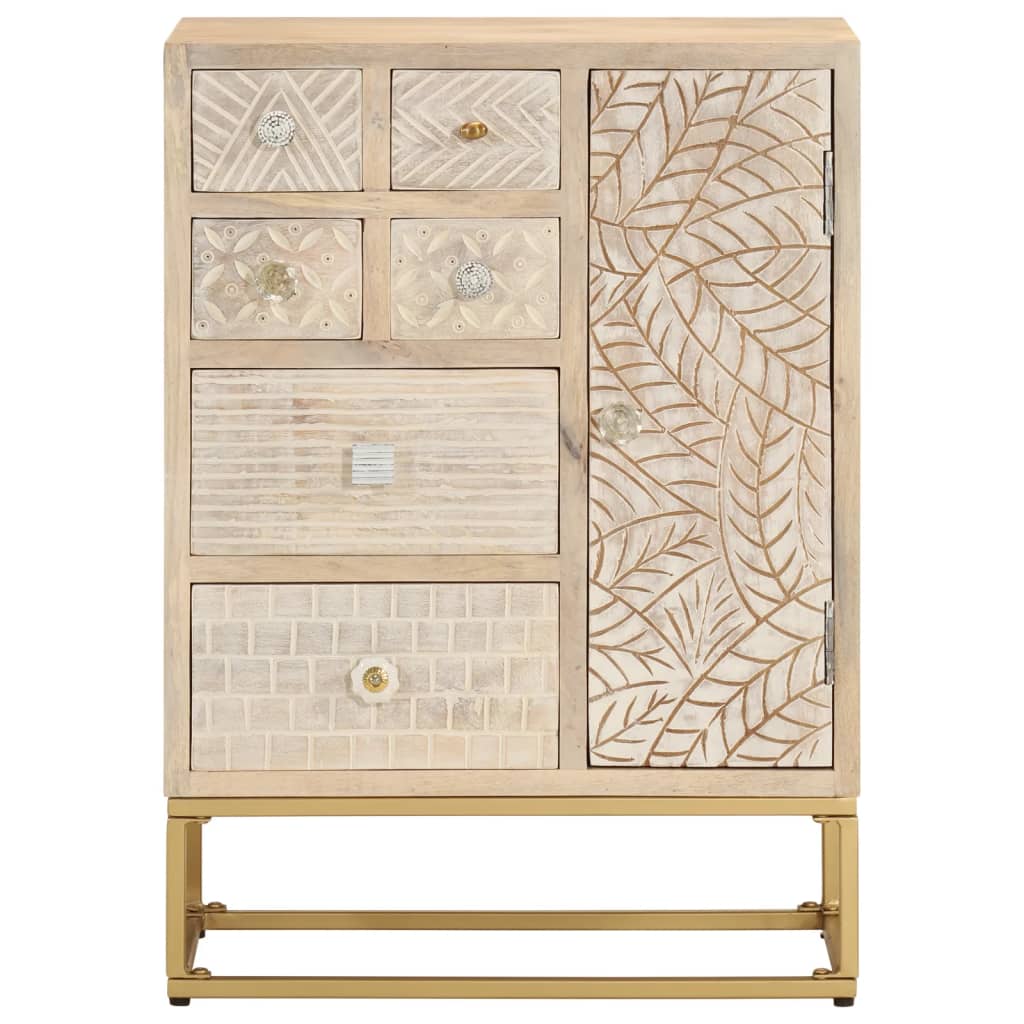 Credenza 55x30x76 cm in Legno Massello di Mango e Ferro 372010