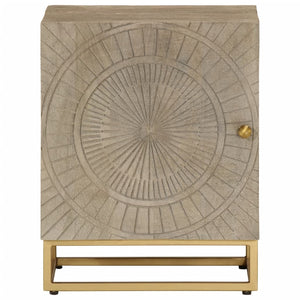 Comodino-Tavolino da notte 40x30x50 cm in Legno Massello di Mango e Ferro 752359