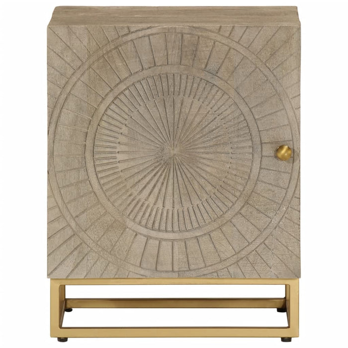 Comodino-Tavolino da notte 40x30x50 cm in Legno Massello di Mango e Ferro 752359