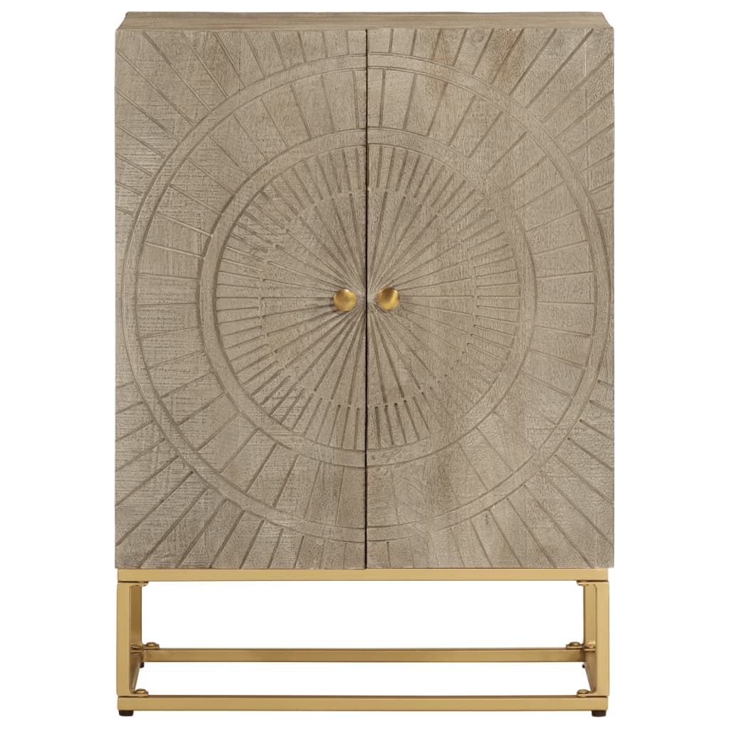 vidaXL Credenza 55x30x76 cm in Legno Massello di Mango e Ferro