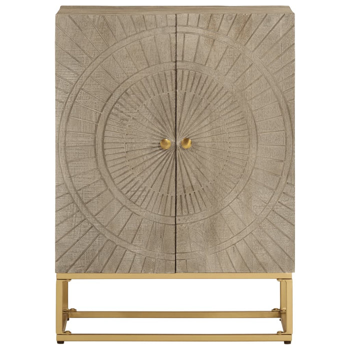 vidaXL Credenza 55x30x76 cm in Legno Massello di Mango e Ferro