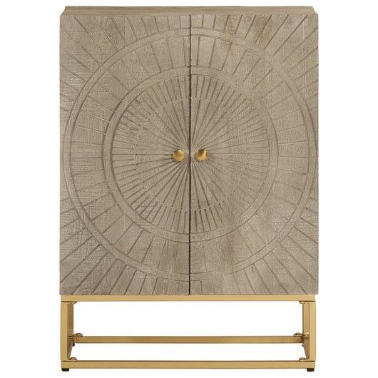 Credenza 55x30x76 cm in Legno Massello di Mango e Ferro 372015