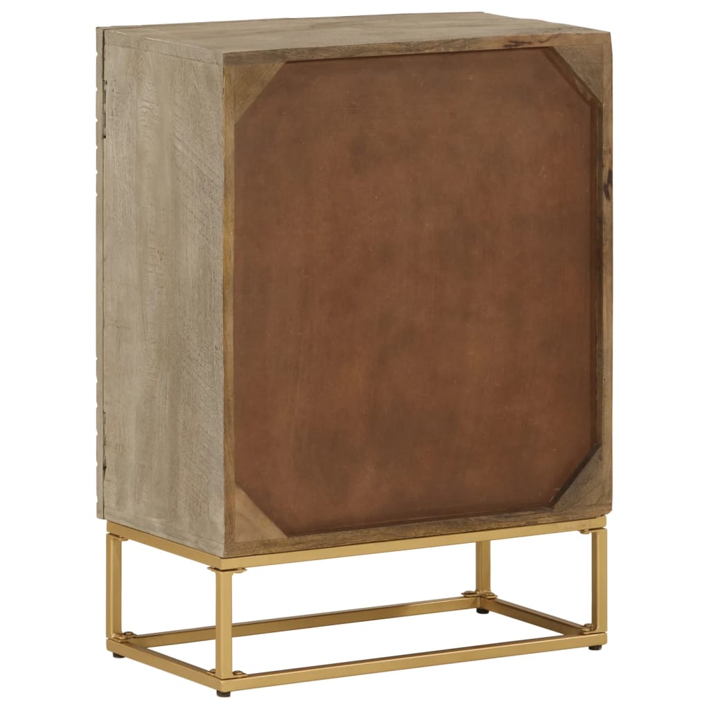 vidaXL Credenza 55x30x76 cm in Legno Massello di Mango e Ferro