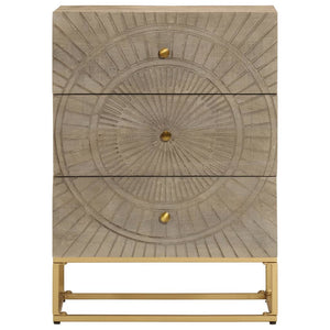 vidaXL Cassettiera 55x30x76 cm in Legno Massello di Mango e Ferro