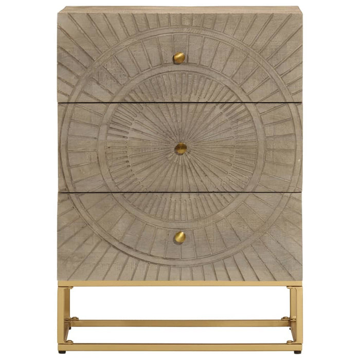 vidaXL Cassettiera 55x30x76 cm in Legno Massello di Mango e Ferro