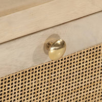 Comodino-Tavolino da notte 40x30x50 cm in Legno Massello di Mango e Ferro 767356