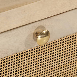 Comodino-Tavolino da notte 40x30x50 cm in Legno Massello di Mango e Ferro 767356