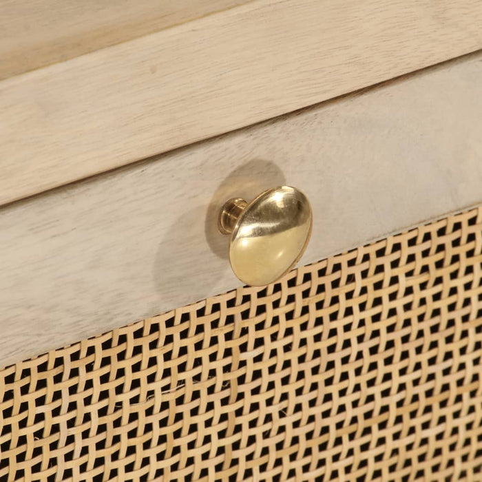 Comodino-Tavolino da notte 40x30x50 cm in Legno Massello di Mango e Ferro 767356